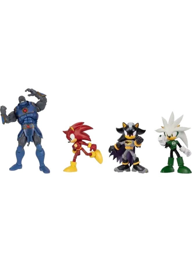 Sonic DC Heroes Multipack Action Figures Set 42909 | Sonic Flash, Silver Green Lantern & Shadow Batman Figures - Image 1