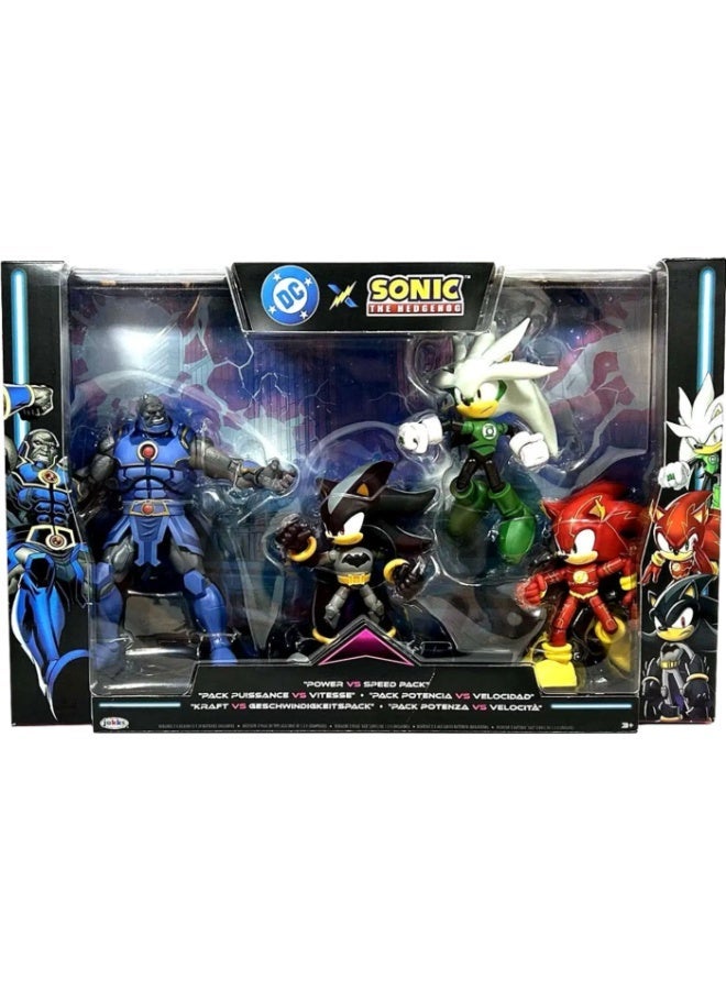 Sonic DC Heroes Multipack Action Figures Set 42909 | Sonic Flash, Silver Green Lantern & Shadow Batman Figures - Image 2