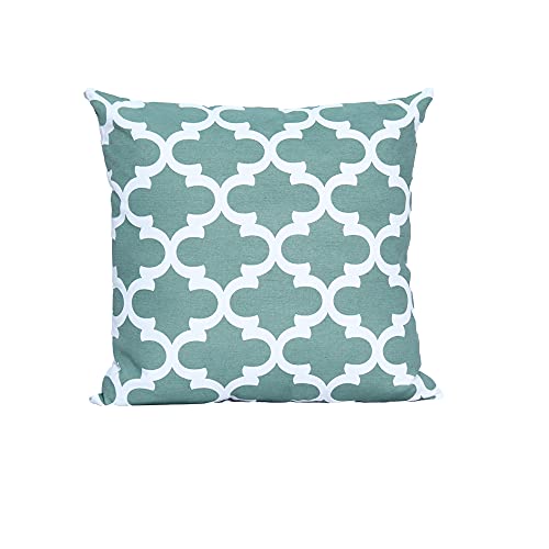 ACCENTHOME Accent Home Cotton Canvas Throw Cushion Cover Printed Both Side For Home Sofa Couch, Chair Back Seat,4pc pack 18x18" in Color TEAL - Image 4