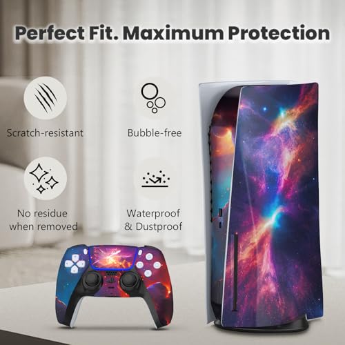 Toxxos Skin Compatible with PS5 - Disc Edition Console and Controller Accessories Cover Skins Controller Skin Gift Skins for Console Full Set Skin Black - Image 3