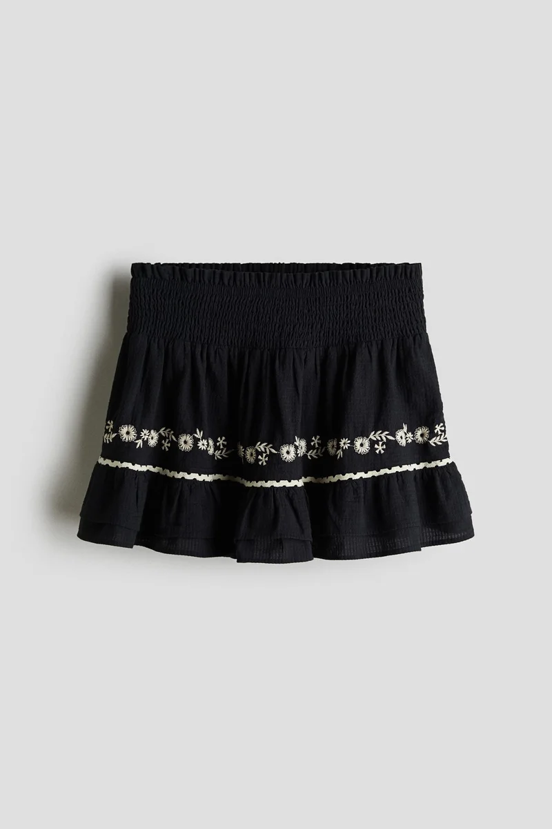 H&M Embroidery-detail cotton skirt