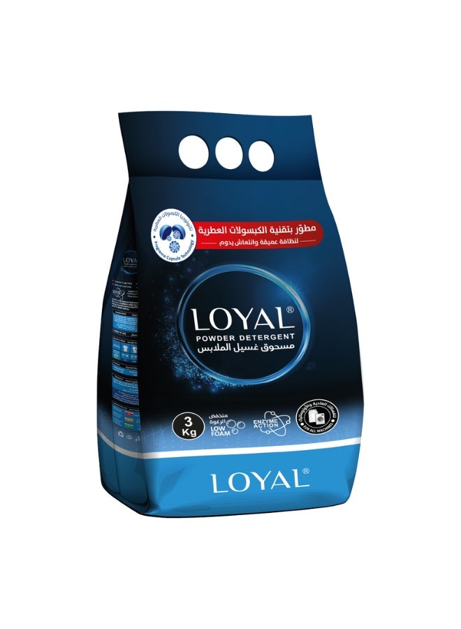 loyal Powder Detergent with Enzyme Action Powerful Clean & Long Lasting Scent Removes Tough Stains - 3 kg - Image 1