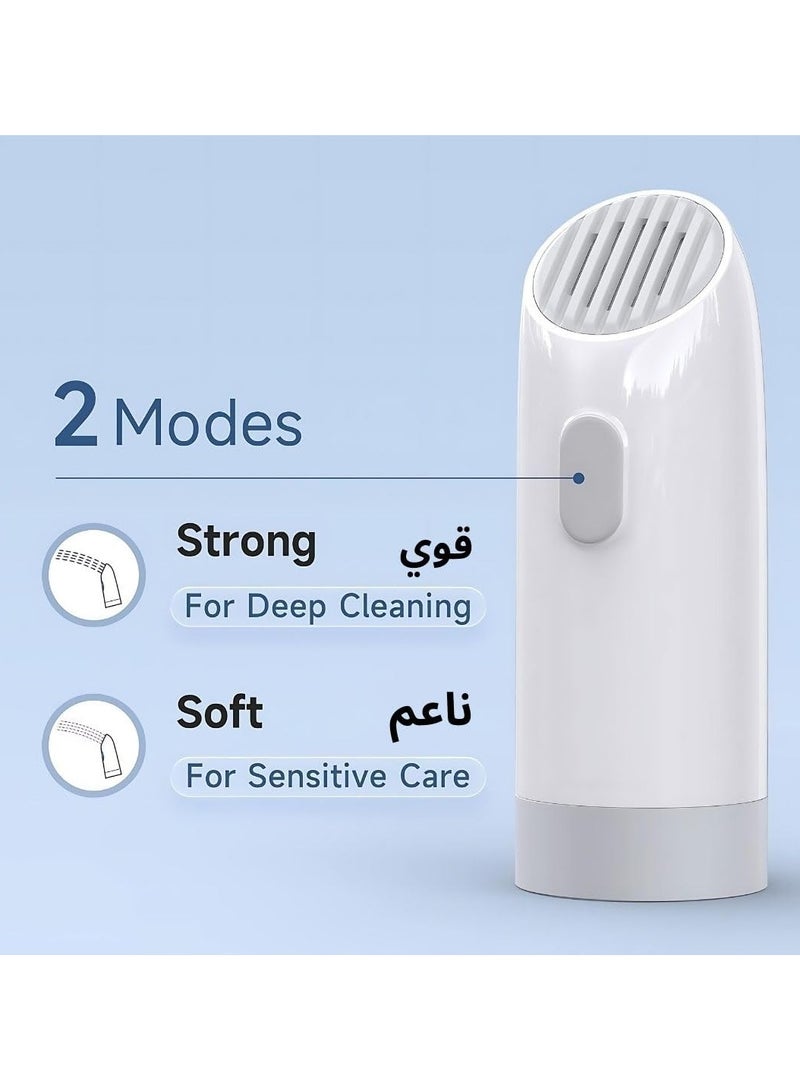 Portable Pocket Electric USB Rechargeable Bidet With 400ml Water Bottle, Mini Handheld Personal Travel Bidet Sprayer for Toilet, Personal Hygiene & Baby Care, Type-C Charging - White - Image 2