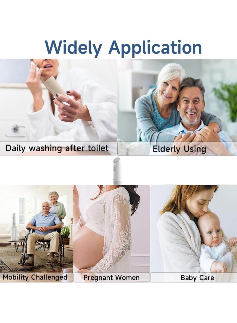 Portable Pocket Electric USB Rechargeable Bidet With 400ml Water Bottle, Mini Handheld Personal Travel Bidet Sprayer for Toilet, Personal Hygiene & Baby Care, Type-C Charging - White - Image 5