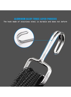 SYOSI 4 Pack Bungee Cords With Hooks Set Black Adjustable 80" Long Flat Heavy Duty Elasticity Straps with Length Adjustment Metal Buckle Luggage Elastic Rope for Moving Cargo  - Image 3