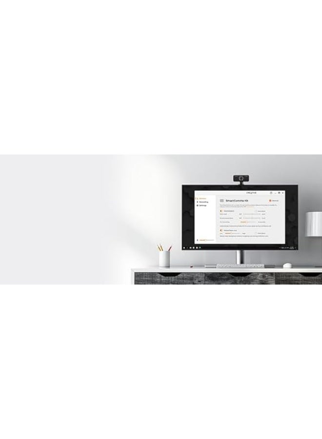 كريتيف كاميرا ويب بزاوية واسعة عالية الدقة مع كتم تلقائي وتقليل الضوضاء للمكالمات الفيديو، ميكروفون مزدوج مدمج مطور - Image 5