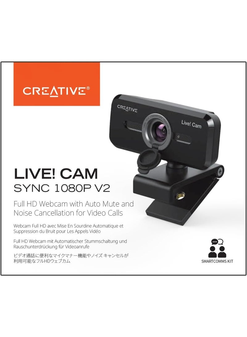 كريتيف كاميرا ويب بزاوية واسعة عالية الدقة مع كتم تلقائي وتقليل الضوضاء للمكالمات الفيديو، ميكروفون مزدوج مدمج مطور - Image 2
