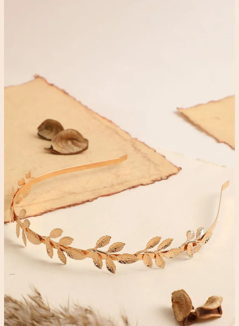 SOHI Gold Plated Designer Hair Band