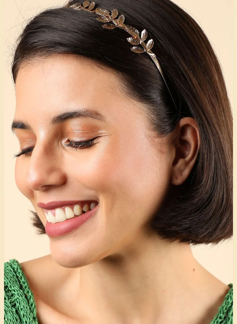 SOHI Gold Plated Designer Hair Band