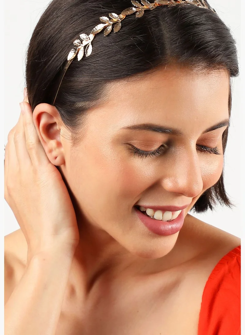 SOHI Gold Plated Designer Hair Band