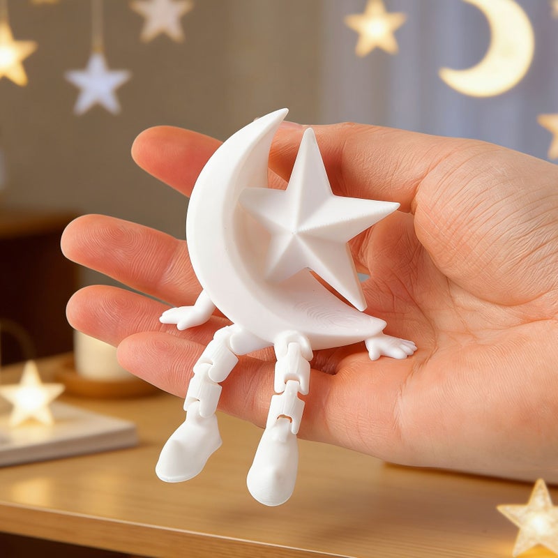 Pentagram Crescent Moon Star Figurine For Home Desktop Office Holiday Decor - Image 5