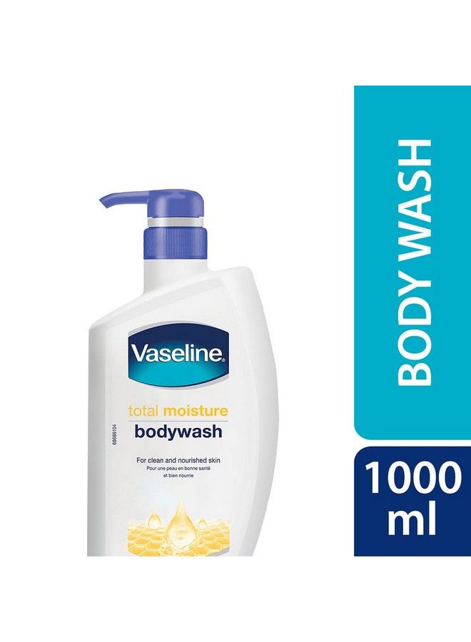 Vaseline زجاجة مضخة غسول الجسم توتال مويستشر لبشرة صحية منتعشة يزيل الأوساخ والشوائب يحارب جفاف البشرة سهل الشطف منظف لطيف للجسم لبشرة مغذية وناعمة 1 لتر - Image 3