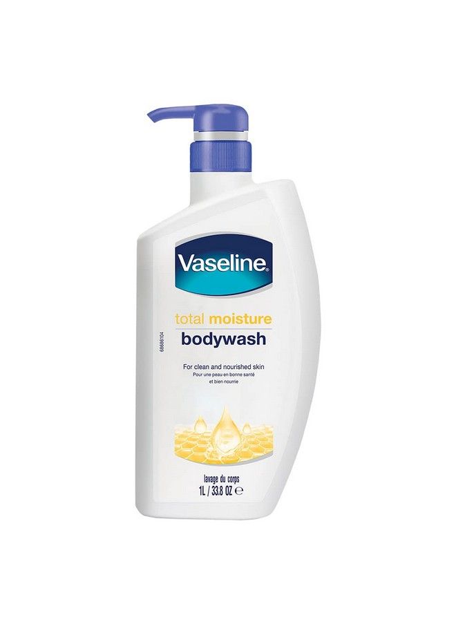 Vaseline زجاجة مضخة غسول الجسم توتال مويستشر لبشرة صحية منتعشة يزيل الأوساخ والشوائب يحارب جفاف البشرة سهل الشطف منظف لطيف للجسم لبشرة مغذية وناعمة 1 لتر - Image 1