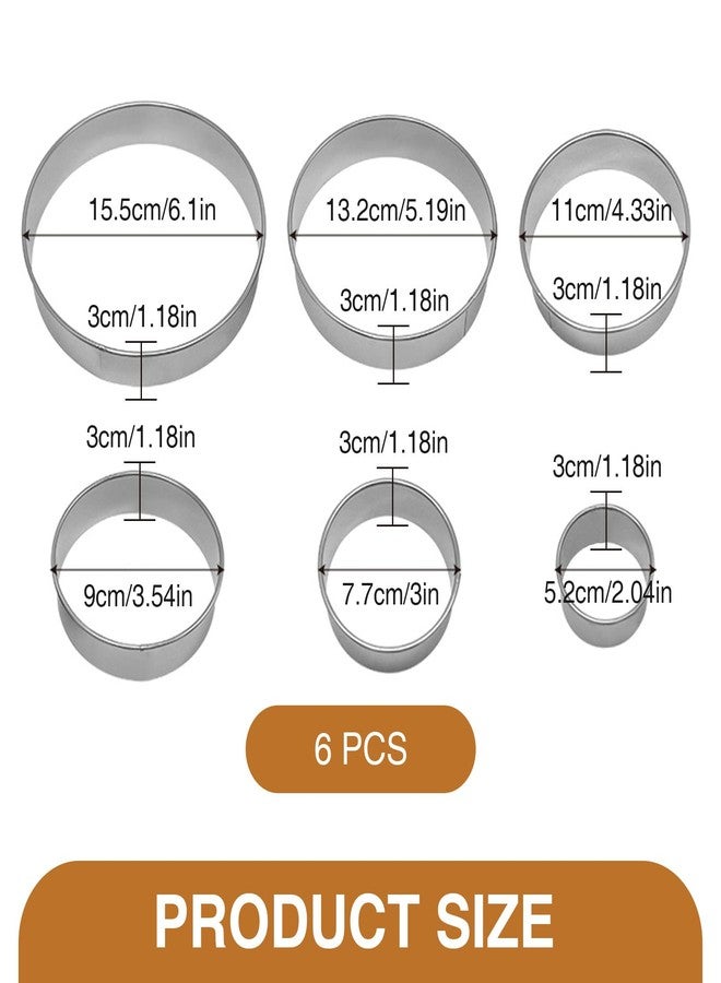 Qiyuda 6 Pcs Round Cookie Cutter Set (2, 3, 3.5, 4, 5, 6 Inch), Large Stainless Steel Circle Cookie Donut Cutte - Image 3