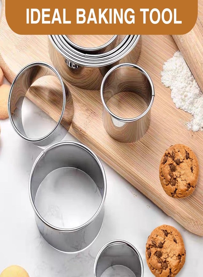 Qiyuda 6 Pcs Round Cookie Cutter Set (2, 3, 3.5, 4, 5, 6 Inch), Large Stainless Steel Circle Cookie Donut Cutte - Image 2