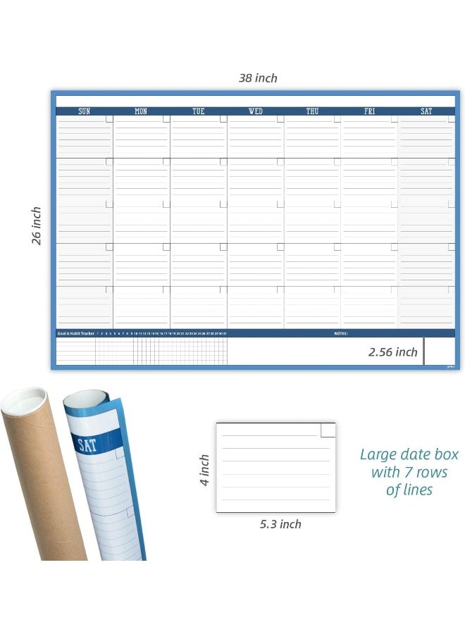 BPA Wall Calendar Undated Monthly Calendar For Home, Office, Classroom 38"x26" - Image 2