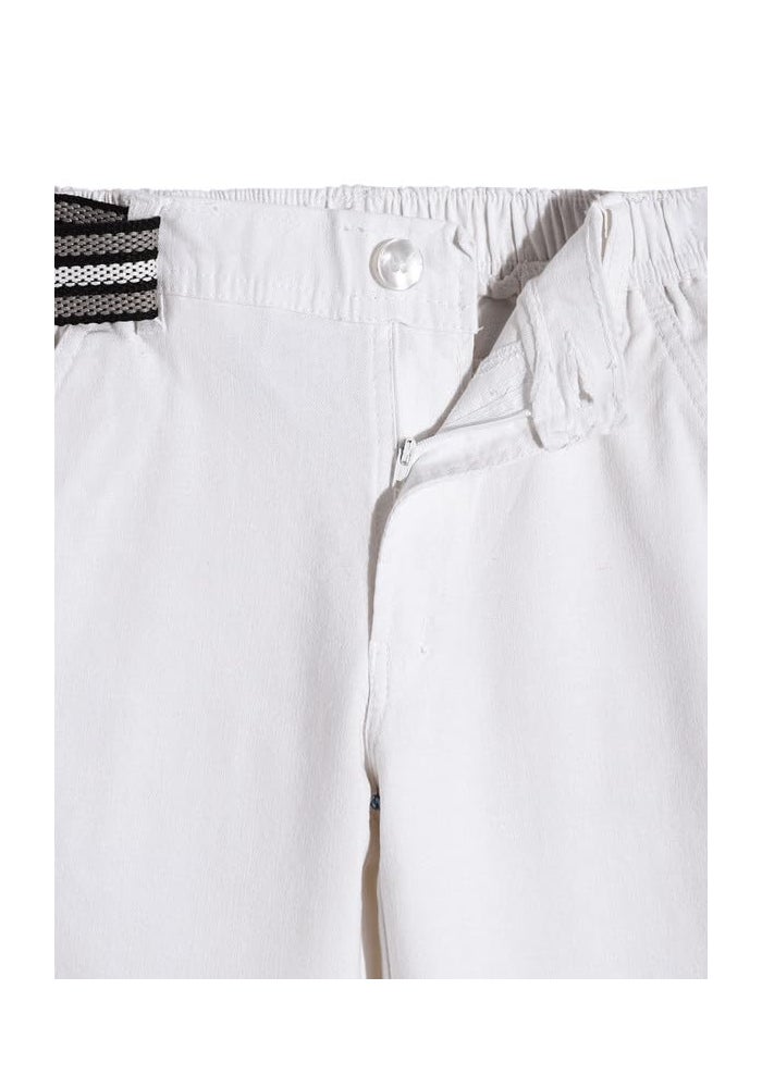 CAVIO Boys Cotton Solid Regular Fit Trousers with Belt - Image 3