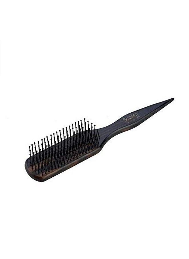 Scarlet Line Professional Sanyo Flat Maple Wood Anti Static Hair Brush With Pointed Wooden Handle For Hair Sectioning For Men And Women Brown Color  - Image 2