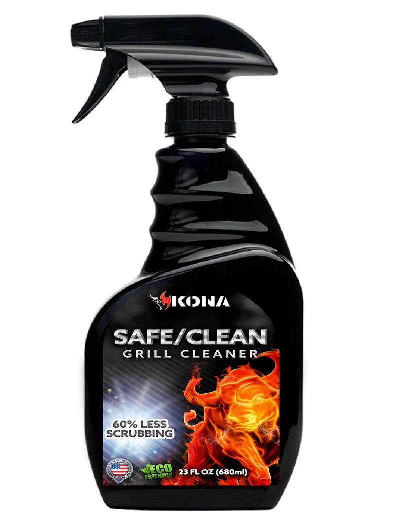 Kona Safe/Clean Grill Cleaner Spray - Now 40% More Cleaning Power  Heavy Duty No-Drip Gel  Eco-Friendly  Food Safe  BBQ Grate Degreaser  Biodegradable  Made in Michigan USA - 23oz - Image 1
