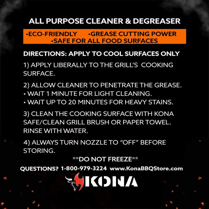Kona Safe/Clean Grill Cleaner Spray - Now 40% More Cleaning Power  Heavy Duty No-Drip Gel  Eco-Friendly  Food Safe  BBQ Grate Degreaser  Biodegradable  Made in Michigan USA - 23oz - Image 2