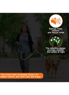 HOMIMP Chew Proof Dog Leash for Medium Large Dogs, Reflective 6 FT Heavy Duty Metal Chain Dog Leashes with Soft Padded Handle, Anti Bite Durable Rope Leashes for Pitbull, Non Chewable