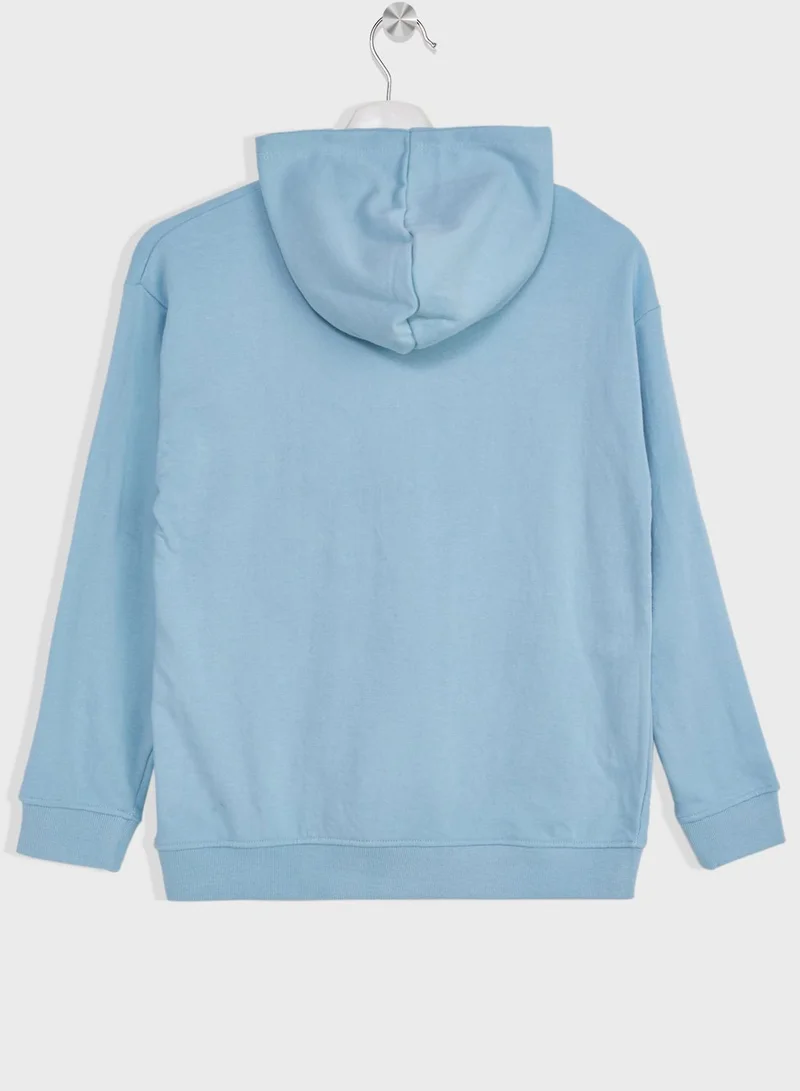 Ripples Boys Casual Printed Hoodie With Pocket