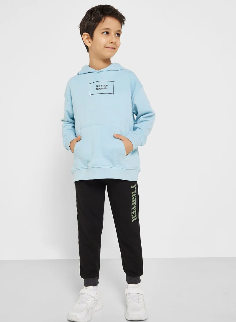 Ripples Boys Casual Printed Hoodie With Pocket