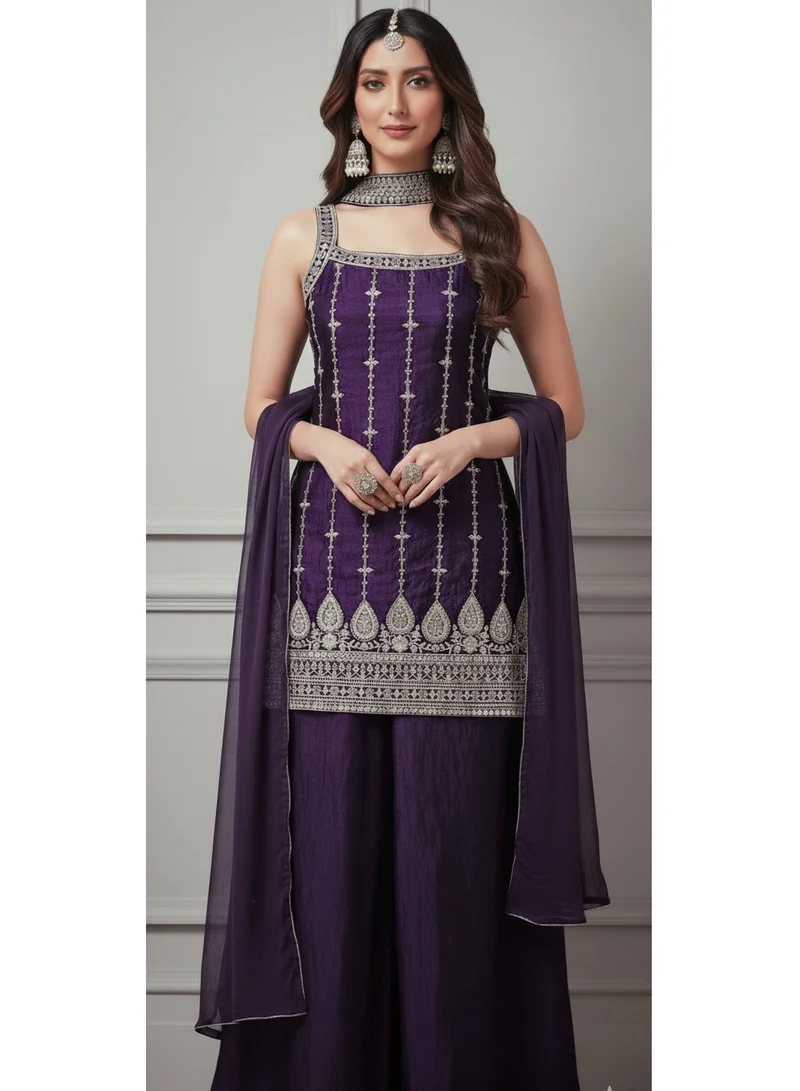 Lehar Purple Plazzo Suit