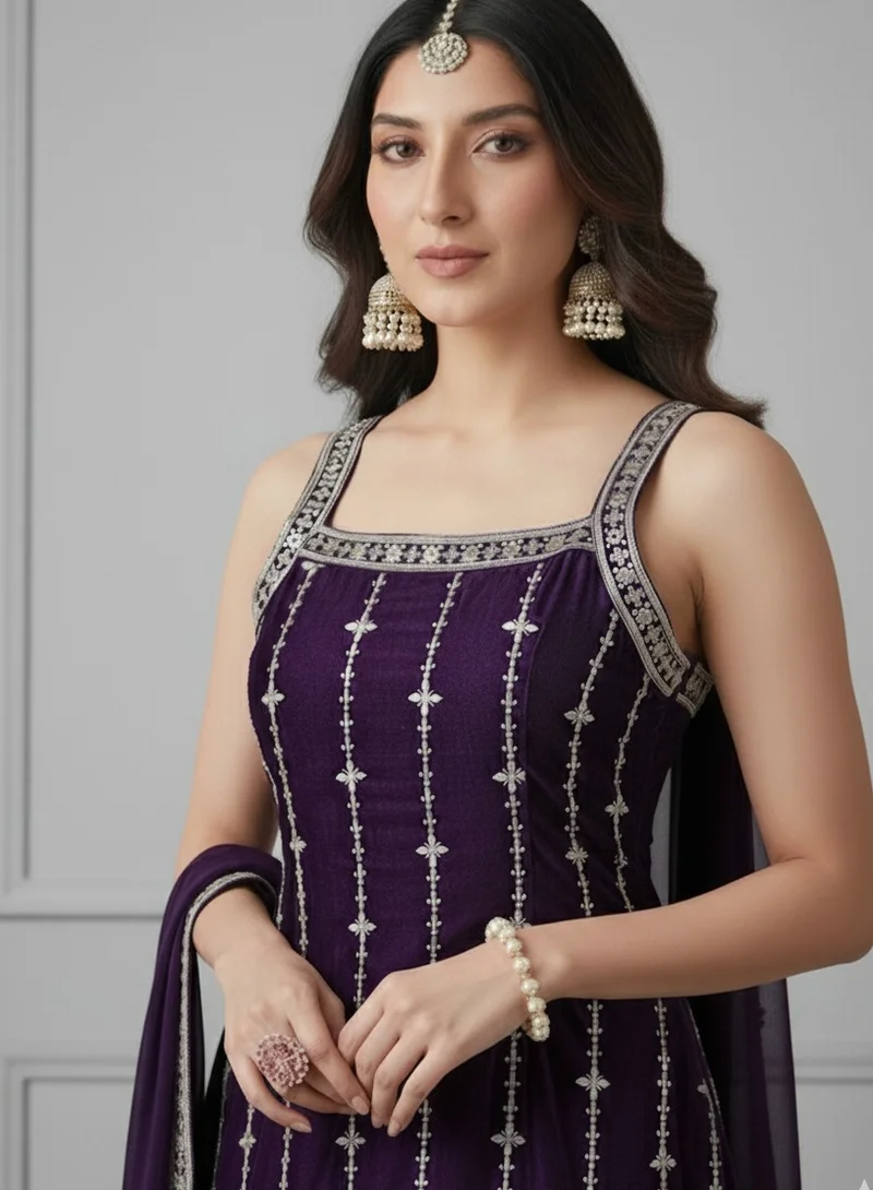 Lehar Purple Plazzo Suit