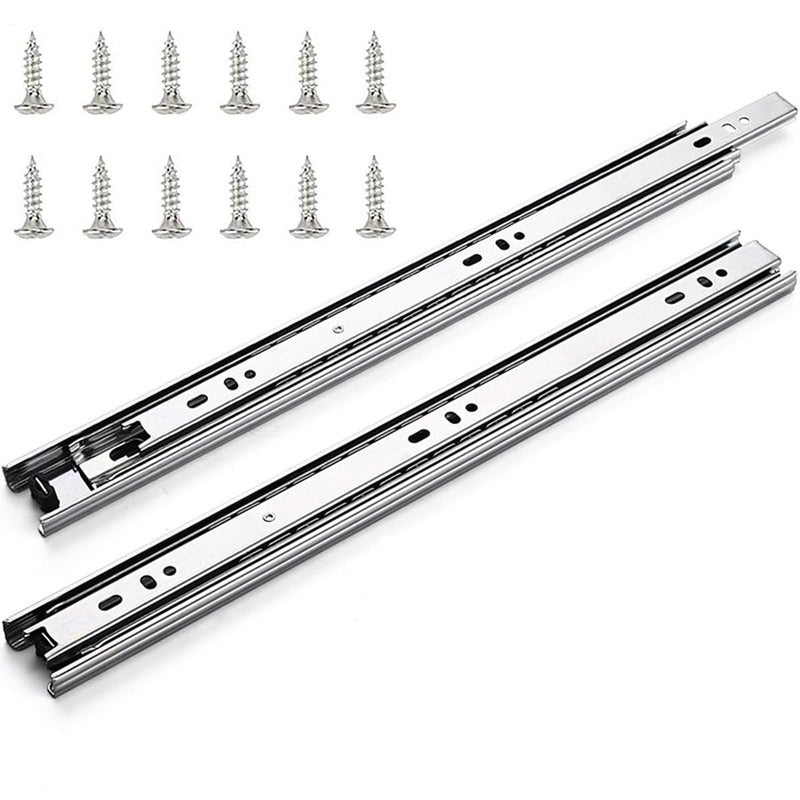 JIEYUAN 5 Pairs of 14 Inch Full Extension Drawer Glides 3-Section 100 LB Capacity Side Mount Ball Bearing Undermount Drawer Slides Rails Cabinet Drawer Slides (5 Pairs 14"L) - Image 1