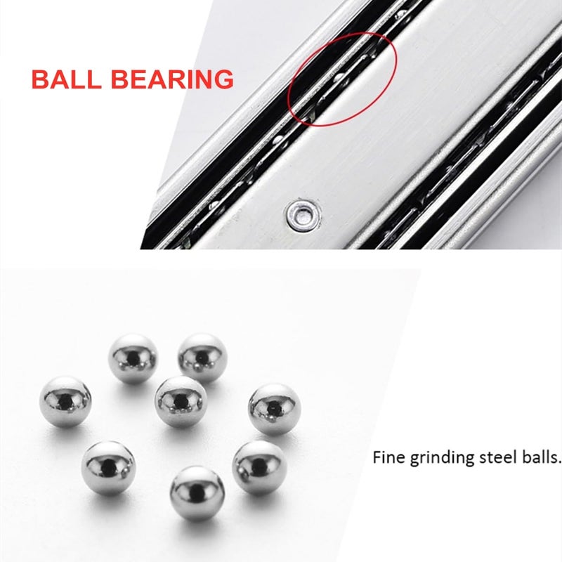 JIEYUAN 5 Pairs of 14 Inch Full Extension Drawer Glides 3-Section 100 LB Capacity Side Mount Ball Bearing Undermount Drawer Slides Rails Cabinet Drawer Slides (5 Pairs 14"L) - Image 4