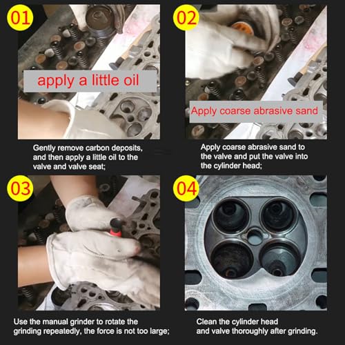 Carmoeignin Double Ended Manual Valve Lapping Tool,Hand Lapping Grinding Sucker Kit,Plastic Abrasive Grinder for Automotive Engine Maintenance, Ergonomic Handle, Dual Suction Cups for Efficient Valve Seating - Image 4