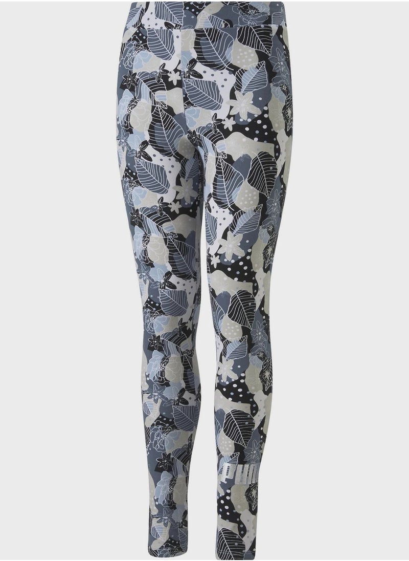 PUMA - Kids Essential Bloom All Over Printed Leggings - Image 1