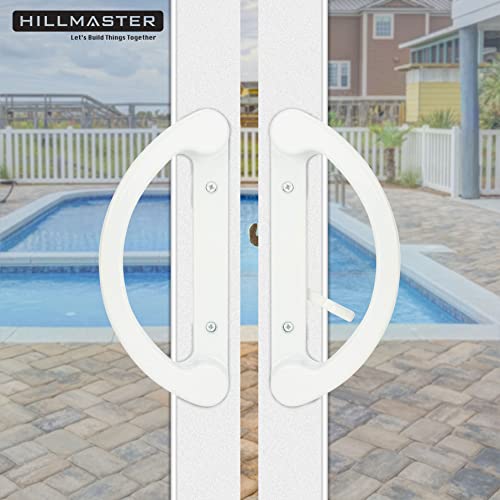 HILLMASTER Patio Sliding Glass Door Handle Replacement Set Mortise Style Reversible Design Non-keyed Sliding Patio Door Handles, White Diecast Finish Fits 3-15/16” Screw Hole Spacing - Image 5