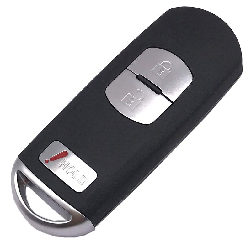 Muxkenper Remote Smart Key Fob Shell Case Fit for Mazda 3 CX-3 CX-5 WAZSKE13D01 662F-SKE13D01 3 Buttons Replacement Keyless Entry Car Key Fob Cover (Silver, 3 Buttons) - Image 1
