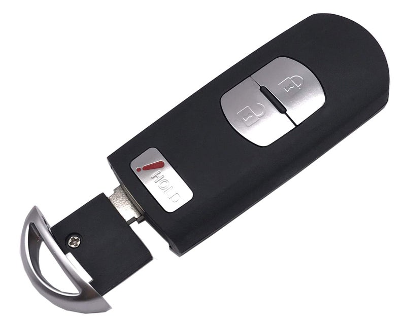 Muxkenper Remote Smart Key Fob Shell Case Fit for Mazda 3 CX-3 CX-5 WAZSKE13D01 662F-SKE13D01 3 Buttons Replacement Keyless Entry Car Key Fob Cover (Silver, 3 Buttons) - Image 2