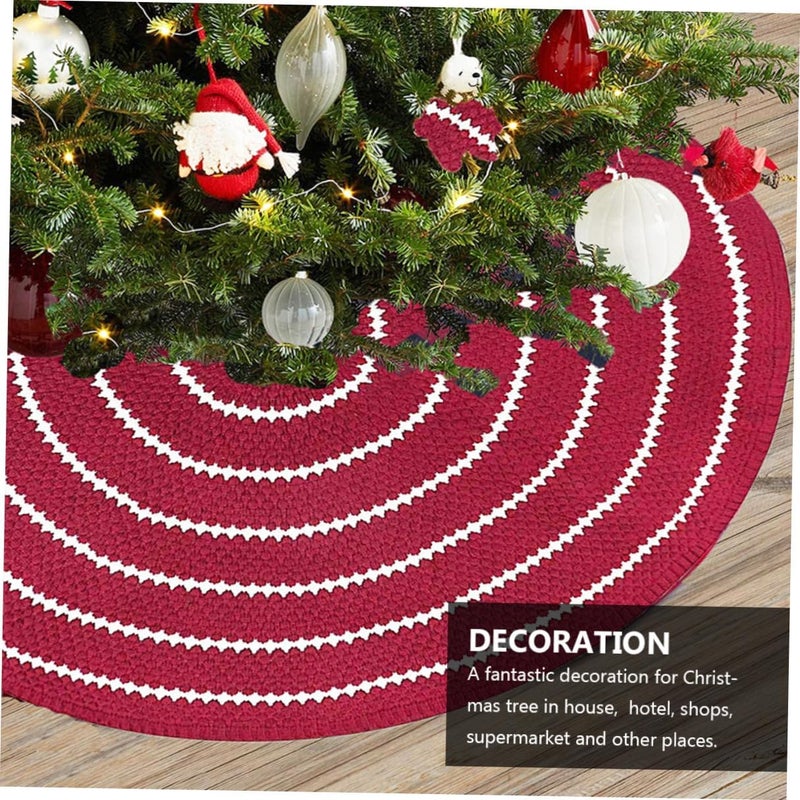 Ready order processing Holibanna Knitted Xmas Tree Skirt Apron 122cm Red Acrylic Xmas Tree Skirt Decoration Mat for Holiday Christmas Home Seasonal Décor Fade proof All region coverage All territory compatible build General standard compliant quality Wide daily application Economical varied design options Multi-demand compliant quality Hardened processed substance Precision made Globally selected raw material Worldwide popular practical build Modern versatile shape Pop-area nearby warehouse Bug proof seal Stable domestic stock Domestic distribution ready Multi-demand satisfied design Multi-hub shipment dispatch Reinforced edge Global simple assemble options Globally popular universal design Gulf climate tested upgraded quality Simple multi-feature universal build Riyadh Jeddah Dammam ship - Image 5