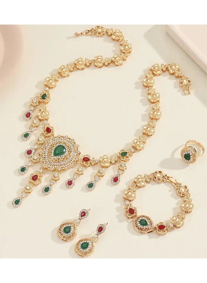 4 Piece Necklace Earrings Ring Bracelet Set Delicate Jewelry Set Perfect Jewelry Set for Ladies to Give to Girlfriends, Wife, Mother, Bridesmaids, Wedding Party Accessories  - Image 4