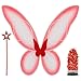 Funcredible Red Costume Wings Star Wand Glitter Adult Festival Halloween Cosplay Accessory Set - Image 3