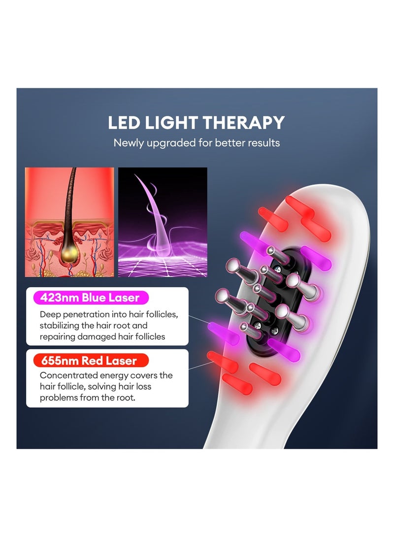 Vibration Electric Massage Comb LED Blue Red Light Therapy Hair Massage Scalp Brush for Hair Growth Anti Hair Loss - Image 4
