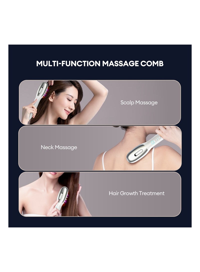 Vibration Electric Massage Comb LED Blue Red Light Therapy Hair Massage Scalp Brush for Hair Growth Anti Hair Loss - Image 3