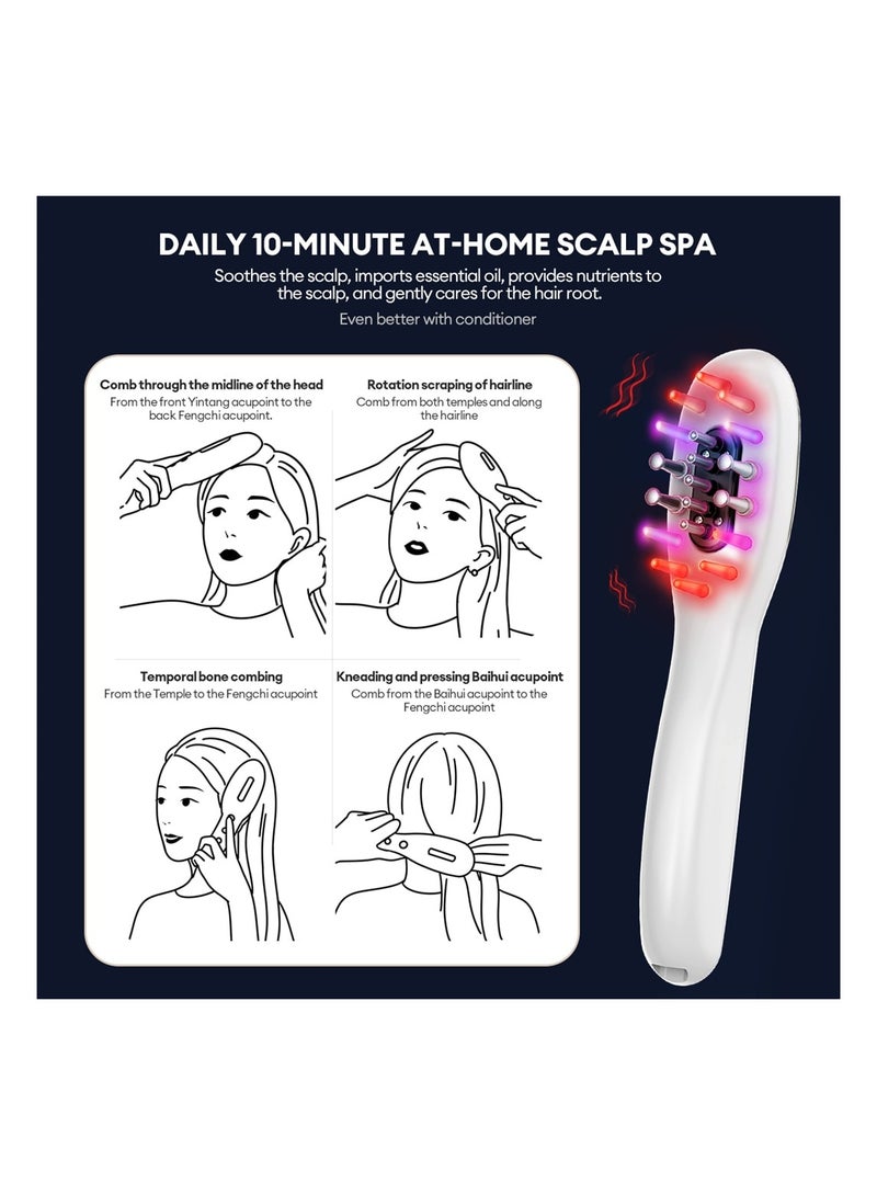 Vibration Electric Massage Comb LED Blue Red Light Therapy Hair Massage Scalp Brush for Hair Growth Anti Hair Loss - Image 1