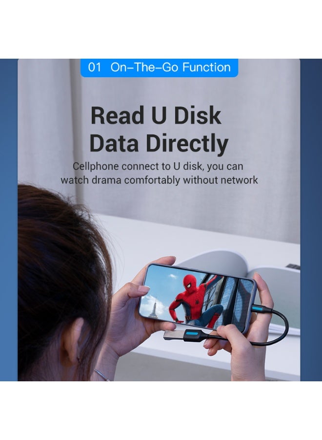 VENTION USB 2.0 C Male to A Female OTG cable 0.15M Black PVC Type Model # CCSBB - Image 4