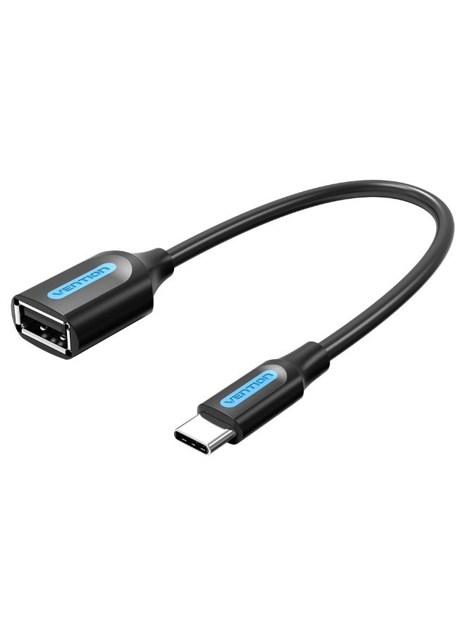 VENTION USB 2.0 C Male to A Female OTG cable 0.15M Black PVC Type Model # CCSBB - Image 1