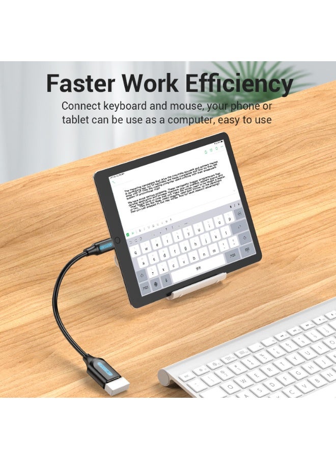 VENTION USB 2.0 C Male to A Female OTG cable 0.15M Black PVC Type Model # CCSBB - Image 5