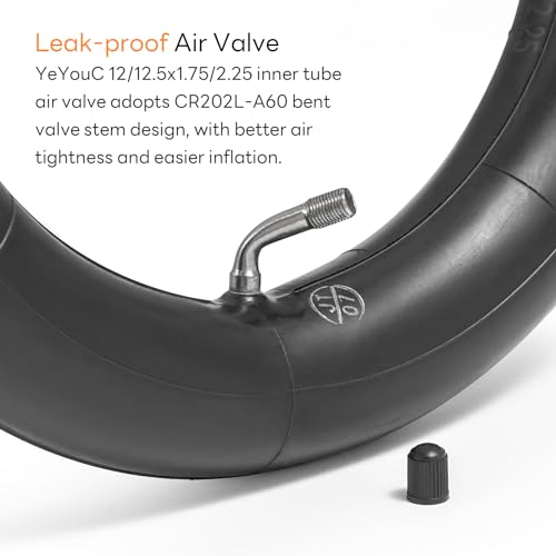 YeYouC 12 1/2 x 2 1/4 Replacement Tire and Inner Tube, 12.5x2.25 Tire Tube with CR202 Angled Valve Stem, 12-1/2 x 2-1/4 Tire Fit for Electric Scooter Razor Pocket Mod, Currie, Schwinn, GT, IZIP, eZip(1 Set) - Image 5