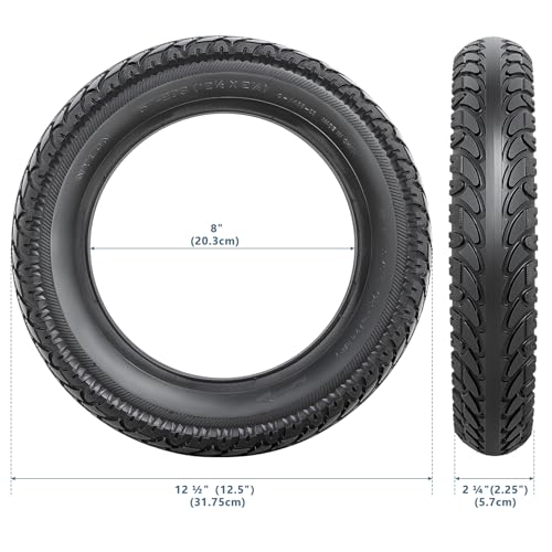 YeYouC 12 1/2 x 2 1/4 Replacement Tire and Inner Tube, 12.5x2.25 Tire Tube with CR202 Angled Valve Stem, 12-1/2 x 2-1/4 Tire Fit for Electric Scooter Razor Pocket Mod, Currie, Schwinn, GT, IZIP, eZip(1 Set) - Image 2