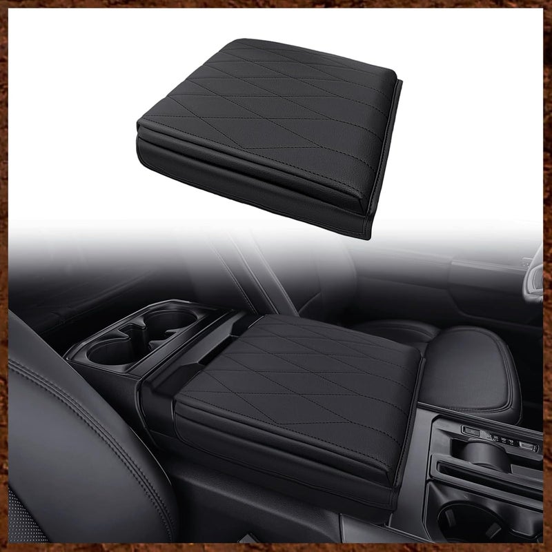 Muslogy Center Console Armrest Cover Fit for Ford F-150 F150 2021-2025 2026 Accessories, Comfort Armrest Pad Console Lid Cushion Vegan Leather 1-Inch Extra Thick(WorkSurface ONLY) - Image 1