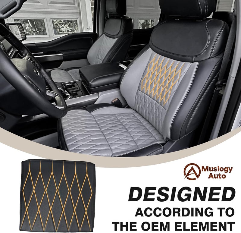 Muslogy Center Console Armrest Cover Fit for Ford F-150 F150 2021-2025 2026 Accessories, Comfort Armrest Pad Console Lid Cushion Vegan Leather 1-Inch Extra Thick(WorkSurface ONLY) - Image 4