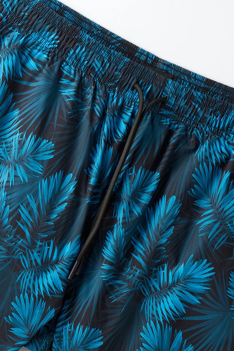 جون Men's Regular Fit Patterned Denim Shorts